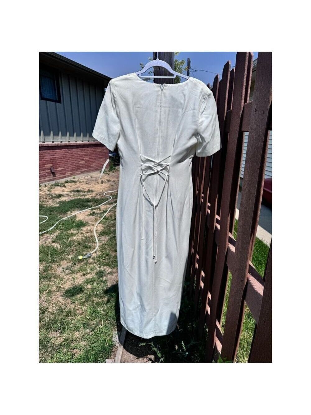 Vintage Sears dress BNWT size 7/8 Be Smart long satiny creamy - Picture 8 of 16